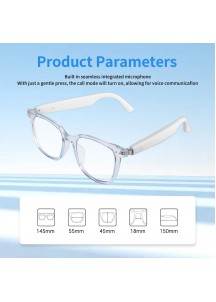 Bluetooth Smart Glasses – Music, Calls & Blue Light Protection-Brown