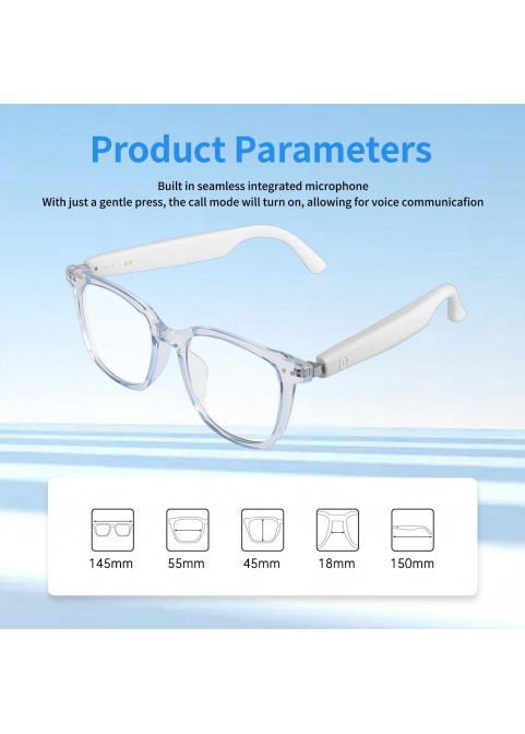 Bluetooth Smart Glasses – Music, Calls & Blue Light Protection-Brown