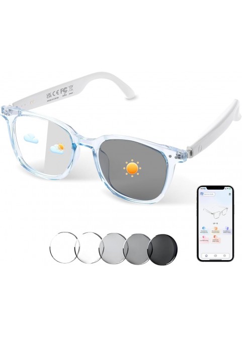 Bluetooth Smart Glasses – Music, Calls & Blue Light Protection-Blue