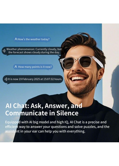 Bluetooth Smart Glasses – Music, Calls & Blue Light Protection-Blue