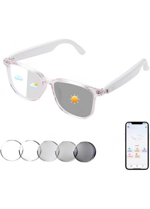 Bluetooth Smart Glasses – Music, Calls & Blue Light Protection-Pink